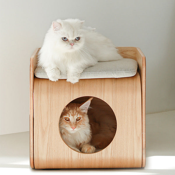 Cuccia per gatti e cani legno multiuso • CubePet  Fluffall