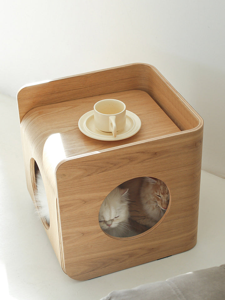 Cuccia per gatti e cani legno multiuso • CubePet  Fluffall