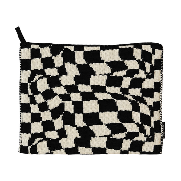 Living Room Retro Checkerboard Knitted Tissue Bag Fluffall