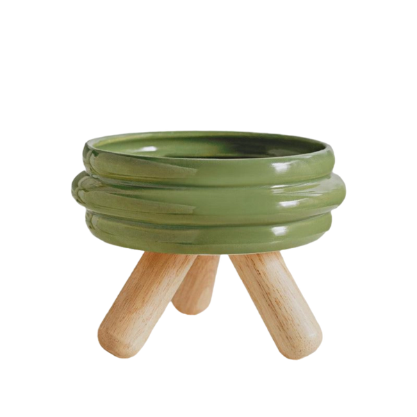 Ciotola cibo in ceramica e legno • DuoPet Ciotola cibo in ceramica e legno • DuoPet - undefined - Fluffall