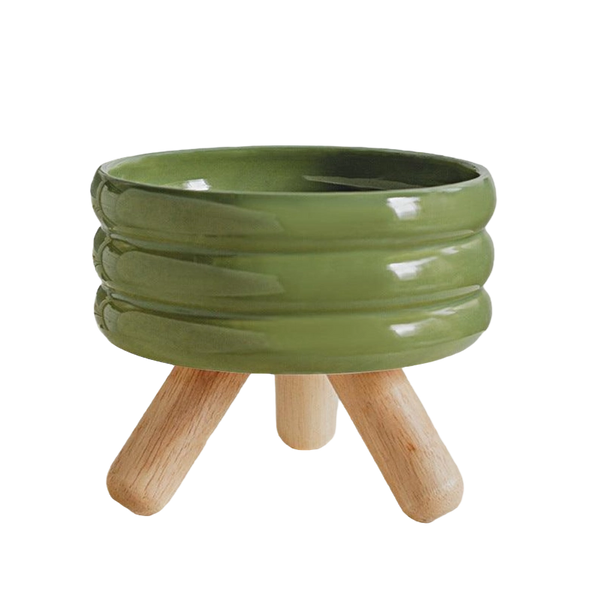 Ciotola acqua in ceramica e legno • DuoPet Ciotola acqua in ceramica e legno • DuoPet - undefined - Fluffall